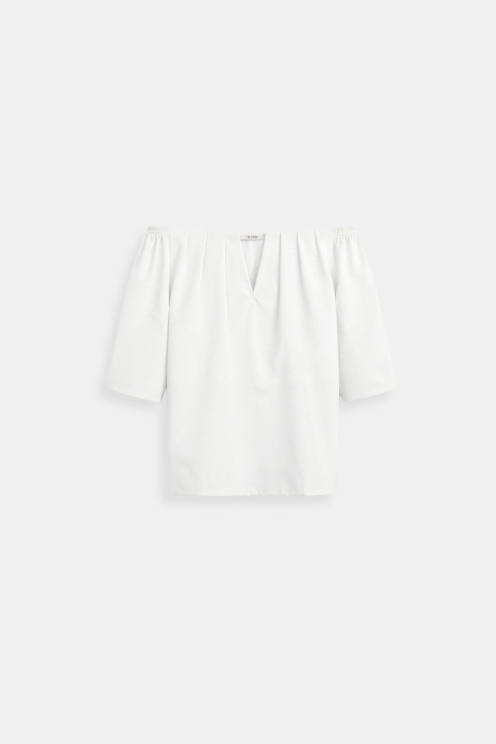 Old Money Elegant Loose Solid Pleated Notch Neck T-shirt