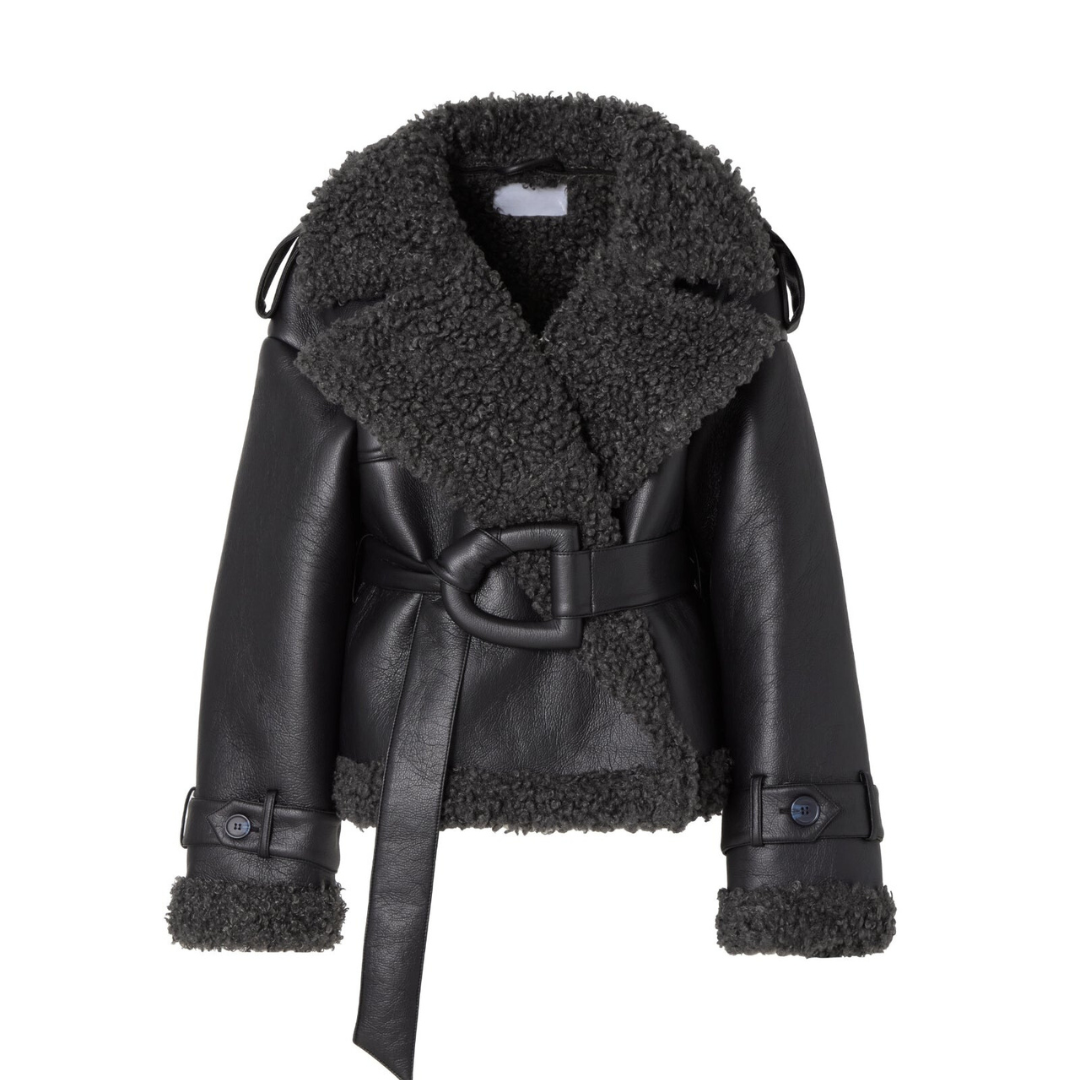 ORINELLE – BELTED SHEARLING COAT WITH TIMELESS ELEGANCE