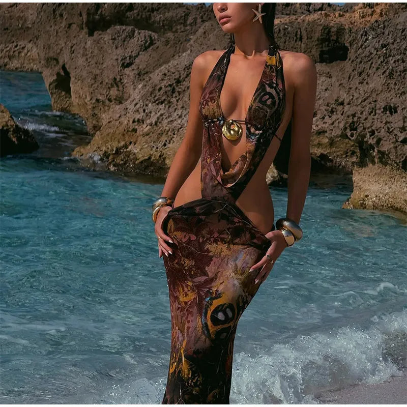 Isla Breeze Vetersluiting Maxi Jurk